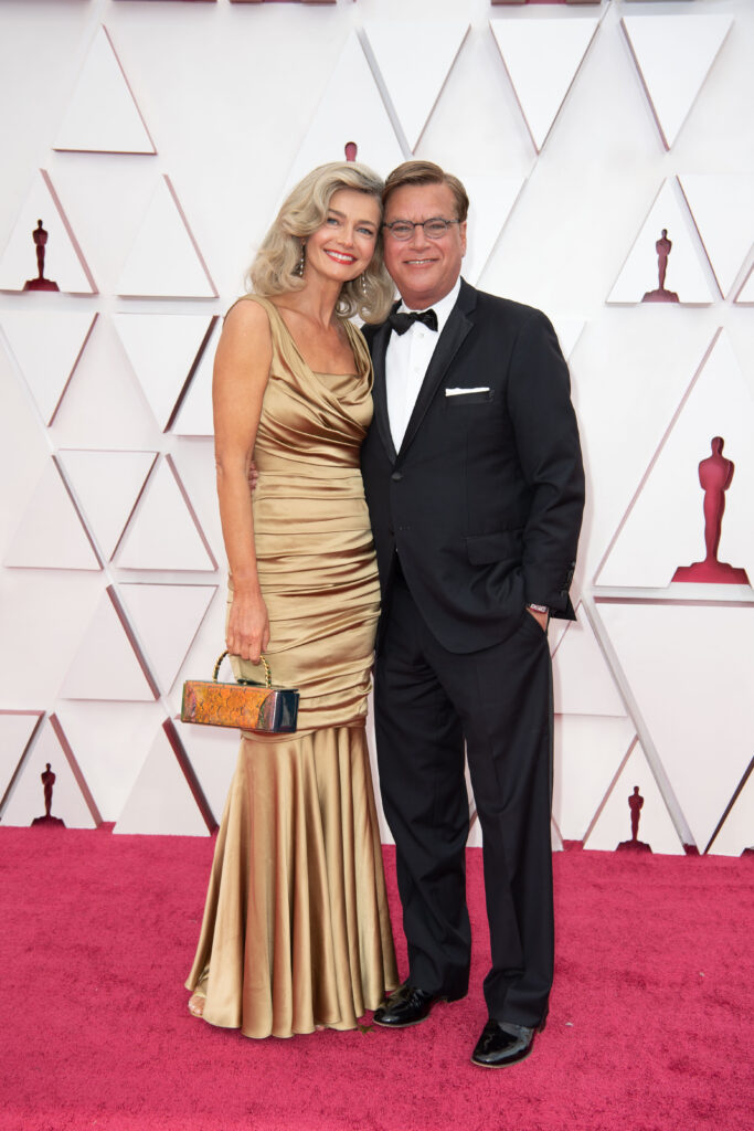 Aaron Sorkin and Paulina Porizkova at The Academy Awards red carpet 4Chion Lifestyle 93rd Oscars
